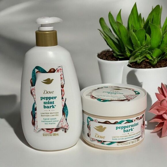 Dove Other - Dove Limited Edition‎ Peppermint Bark Body Scrub  10.5 Oz & Hand Wash 12 Oz